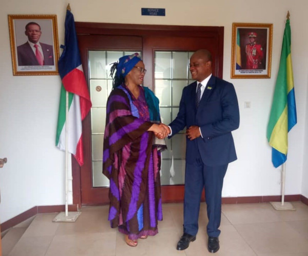 GABON -DIPLOMATIE :  L’Ambassadeur de l’Afrique du Sud en Guinée Équatoriale   en visite à la Chancellerie du Gabon.