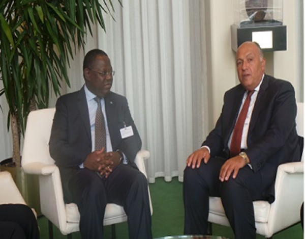 SEM Emmanuel Issoze Ngondet confère avec son homologue Egyptien
